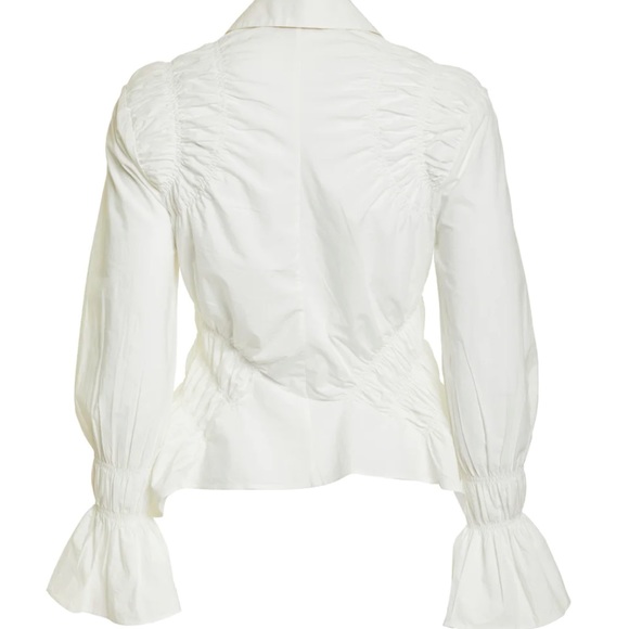 White Ruched Blouse - Picture 2 of 3